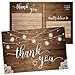 Rustic Thank You Postcards, Set of 50, Double-Sided Thank You Cards for Weddings, Birthday Celebrations, Retirement Parties