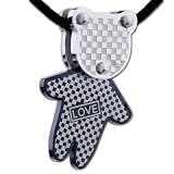 Love Bear Shaped Stainless Steel Necklaces Pendant For Men