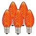 Holiday Lighting Outlet Faceted C7 Christmas Lights | Orange LED Light Bulbs Holiday Decoration | Warm Christmas Decor for Indoor & Outdoor Use | 2 SMD LEDs in Each Light Bulb | Set of 25