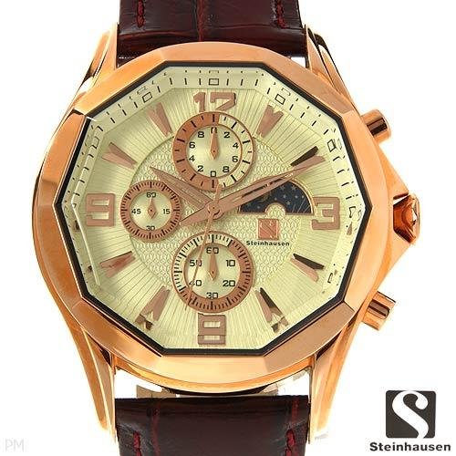 Steinhausen Zehneck Three Dial Chronograph with AM/PM Sun-Moon Dial (Rose Gold) Steinhausen Zehneck Three Dial Chronograph with AM/PM Sun-Moon Dial (Rose Gold)