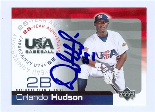 Orlando Hudson Autographed/Hand Signed 2004 USA Baseball Upper Deck Baseball Card #89