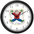 Boy Making Snow Angel Christmas Theme Wall Clock by WatchBuddy Timepieces (Hunter Green Frame)