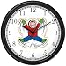 Boy Making Snow Angel Christmas Theme Wall Clock by WatchBuddy Timepieces (Hunter Green Frame)