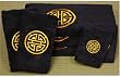 Quality Anniversary Gift - 7pc. Lucky Shou Symbol Luxury Cotton Towel Bath Set - WHT, BLK, IVR