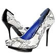 Virus06 Snake Pointy Toe High Heel Pumps WHITE