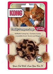 KONG Daddy Pompom Legs Catnip Toy, Cat Toy, Brown/Black