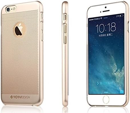 FeelGlad (TM) Totu Design Authentic Electroplating Gold Plated Hard Frosted Case Cover for Iphone 6 Plus 5.5 Inch - Retail Packaging (5-middle Frosted(5.5inch))