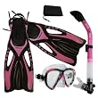 PROMATE Snorkeling Scuba Dive Fins Mask Snorkel Set w/ Mesh Bag