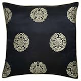 Review AsiaEXP  / Decorative Handmade Silky Black Cushion Cover / Pillow Sham - Chinese Lotus Flower & Dragon Design
