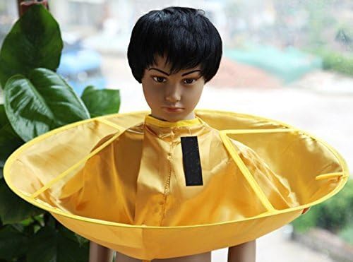 Multi-purpose Hair Cutting Umbrella for Children: Hair Cutting, Styling, Coloring, Shampoo, Leaving No Mess!! Home and Salon Use - Yellow color