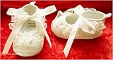 B95 Baby girls christening shoes in ivory