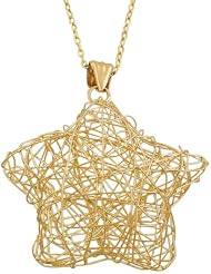 14 Karat Yellow Gold Wired Star Adjustable Necklace (16 - 18 inches)