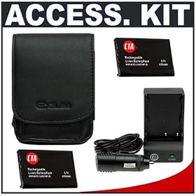 Casio Exilim EX-CASE-20 Leather Case (Black) + (2) Spare NP-20 Battery Packs + Mini... by Casio