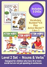 Level 2   -   Nouns & Verbs! Set   -   Appropriate For Kids with 50+ Words Not Speaking in Sentences-  5 DVDs