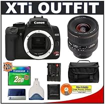 Canon Digital Rebel XTi (Black) 10.1MP Digital SLR Camera (Body Only) + Sigma 17-35mm f/2.8-4 EX DG HSM Lens + Transcend 2GB 120X CompactFlash (CF) Card + Spare Replacement Battery for Canon NB-2LH + Cameta Incognito 1000 Deluxe SLR Gadget Bag