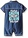 Calvin Klein Baby-Boys Woven Chambray Romper, Blue, 18 Months