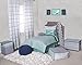 Bacati Noah Tribal 4 Piece Toddler Bedding Set Cotton Percale, Mint/Navy