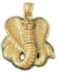 Dazzlers Solid 14 karats Gold Cobra Snake Charm Pendant available in three colors from jewelsberry (weights: 14.5 grams only)