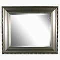 Champagne Pearl Bead Beveled Mirror Collection - Silver