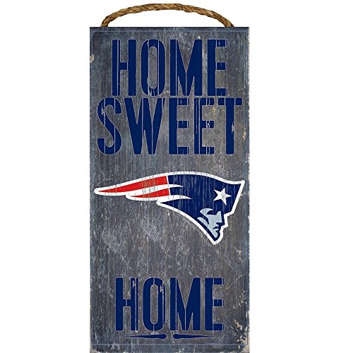 New England Patriots Home Sweet Home Wood Sign - 6"x12"