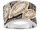 10KT WG 1.00CTW CHOCOLATE DIAMOND AND WHITE DIAMOND RING