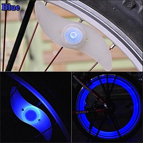 [BaseCamp] 2 Pcs Bike Spoke Light&amp; Colorful LED Spokelit Bicycle Lights Bike Flash Lamp Bulb Cycling MTB Wheel Tire Valve Spoke Light, Used for Safety and Warning,(Blue light*2)