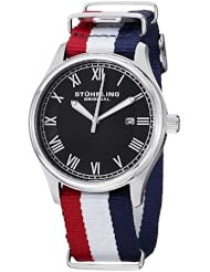 Stuhrling Original Unisex 522.04 Leisure Collection "Gen X Liberty" Red, White, and Blue Canvas Strap Watch