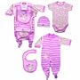 Hudson Baby Layette Set, 4 Piece, Baby Bunny/Pink, 0-3 Months