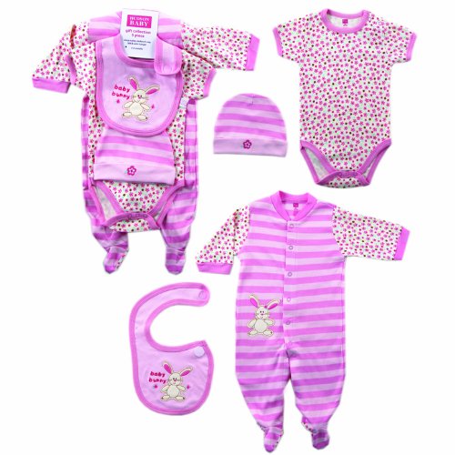 Hudson Baby Layette Set, 4 Piece, Baby Bunny, 3-6 Months