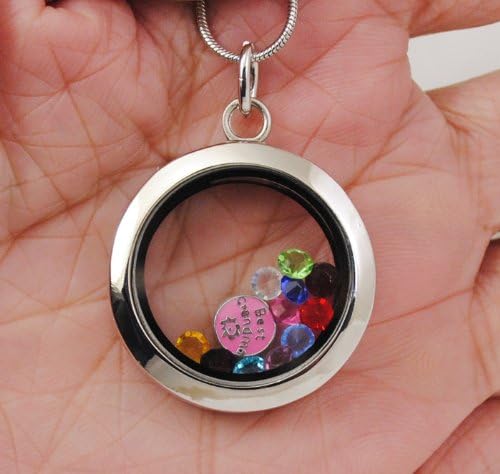 Living Memory Floating Charm Round Locket Pendant Necklace Charm N041