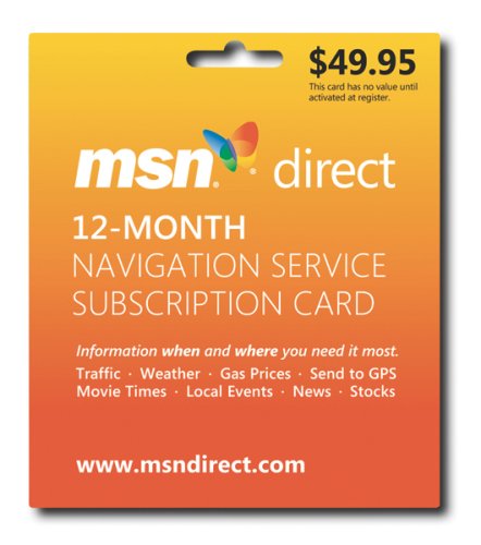 MSN Direct 12-Month Subscription Prepaid Card