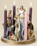 9 NATIVITY CERAMIC ADVENT WREATH CHRISTMAS HOLY FAMILY
