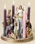 Ceramic Advent Candle Holder with Nativity Scene and Angel 8.75" W (3727-0)