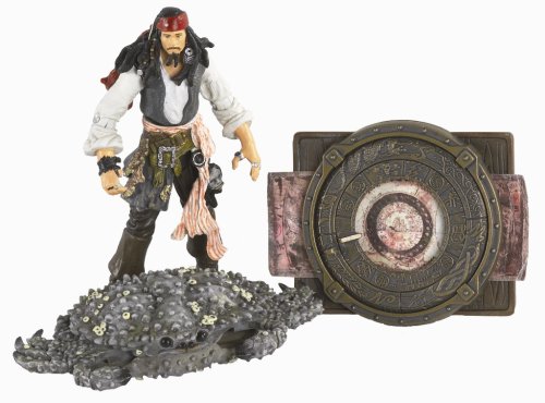 Childrens Toyshop  Used : Pirates of the Caribbean 3 - 3 3/4" Deluxe Figure - Jack Sparrow with Transforming Crab and Map