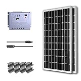 RENOGY® Premium Solar Panel Kit 100W Monocrystalline Off Grid: 2pc 100W Mono solar panel UL Listed+ 20A MPPT Charge Controller+ MC4 20ft Adapter Kit+ Mounting Z Brackets
