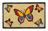 Imports Decor Decorated Coir Doormat, Butterfly Design, 18-Inch by 30-Inch