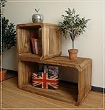 Rustikales Regal WOODY Kubus aus Teakholz 81x41