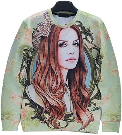 Takra Gold Sweater Floral Lana Del Rey Hoodies Beautiful Pullovers 3D Sweatshirts (L)