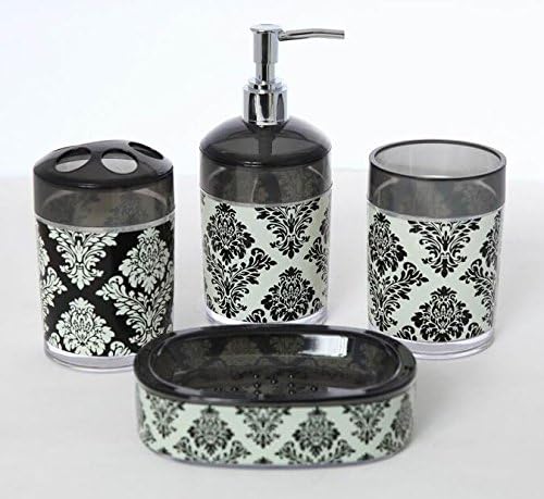 European Minimalist Leaves Acrylic Bathroom Set of 4pcs (Gray)