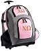 Chi O Rolling Backpack Deluxe Pink Chi Omega - Backpacks Bags with Wheels or School Trolley Carry-On Bags - Unique Wheeled Gifts for Girls Ladies- CUTE!