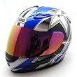 Motorcycle Street Bike Blue Star Full Face Adult Helmet