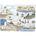 Pacific Coast Lighthouse Collage Jigsaw Puzzle 550pc