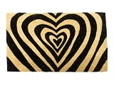 Kitchen & Housewares : Present Time Door mat Beating Heart black w. white