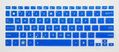 HYAIT 1Pcs Colorful Silicone Keyboard Protector Skin Cover for Asus S200,X201,X201E,Taichi 21,TX201L SEMI-BLUE