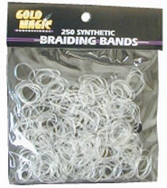 Gold Magic Clear Elastic Braiding Bands 250 bands per pack - 2 Packs by Gold Magic