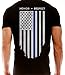Thin Blue Line American Flag T-Shirt - Vertical Flag - Black