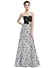 Ever Pretty Strapless Satin Floral Print Ruffles Evening Gown Party Dress 09727