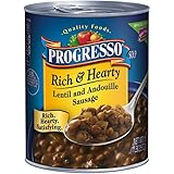 Pro R&H Progresso Rich and Hearty Sausage Soup, Lentil and Andouille, 18.5 Ounce (Pack of 12)