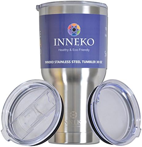 Stainless Steel Tumbler with 2 Lids (Regular &amp; Spill Proof): Vacuum Insulated 30oz Tumbler with Stainless Steel Straw &amp; Cleaning Brush