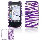 Purple and White Zebra Animal Skin Design Snap-On Cover Hard Case Cell Phon ....